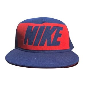 Nike Royal Blue and Red Vintage Snap Back Cap